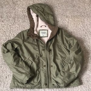 Green Abercrombie & Fitch jacket with hood.